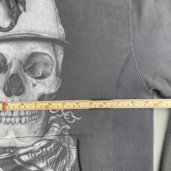 Obey Hoodie Mens M Gray Skull Graphic Pullover Fleece Sweatshirt Streetwear Rare - Picture 6 of 8